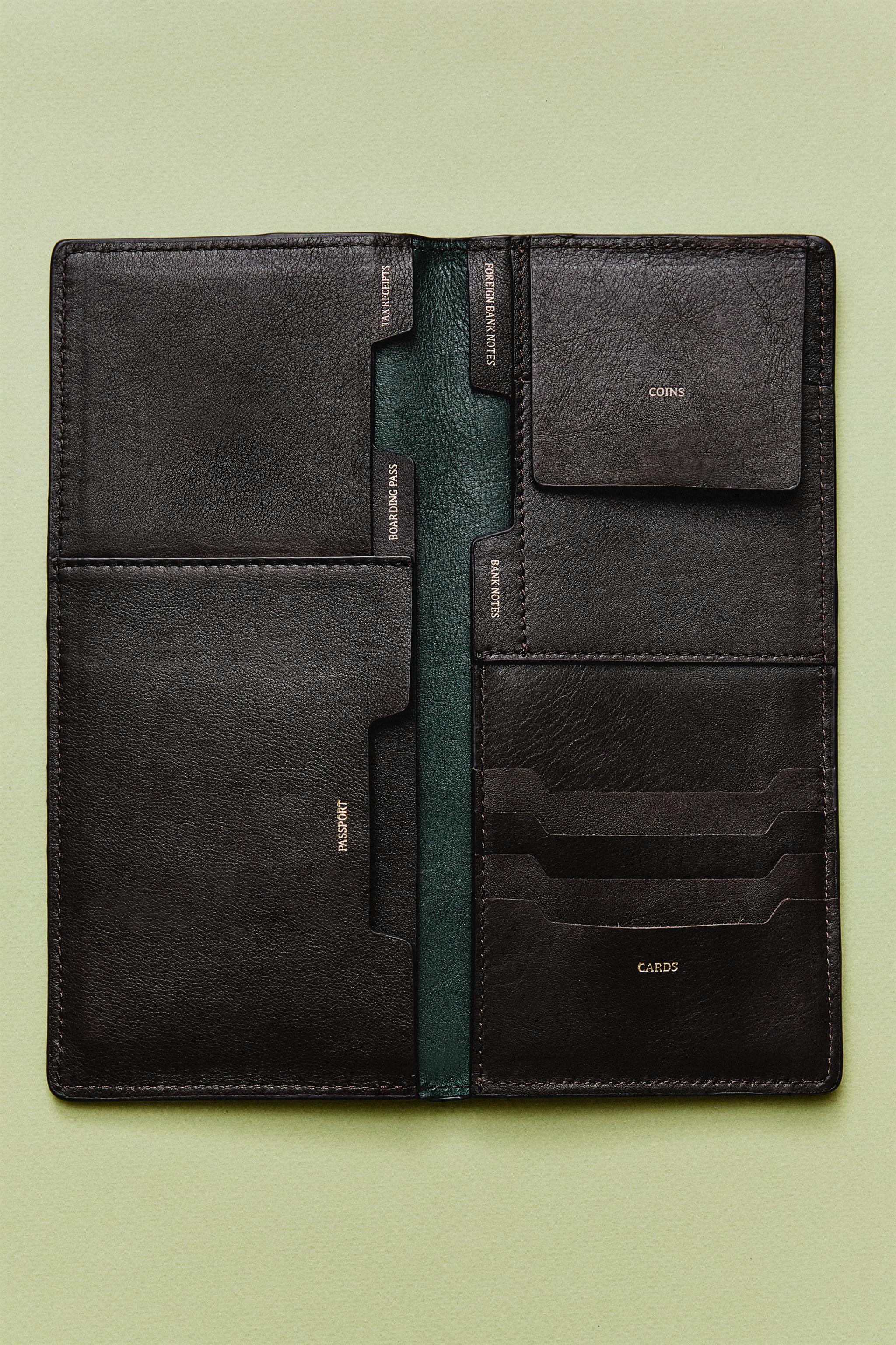 LEATHER TRAVEL ORGANIZER WALLET
